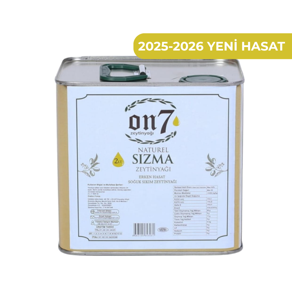 2025-2026 Erken hasat soğuk sıkım natürel sızma zeytinyağı 2 litre