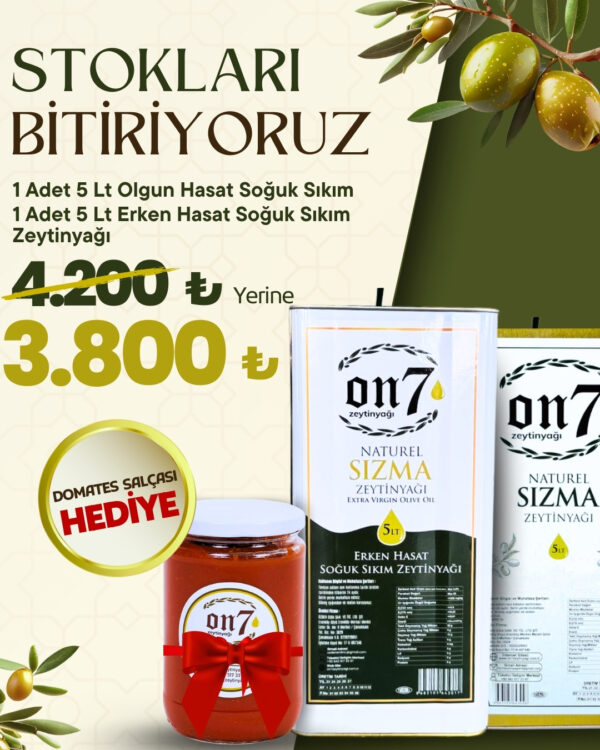 5 litre erken hasat soğuk sıkım zeytinyağı + 5 litre olgun hasat natürel sızma zeytinyağı - Görsel 2